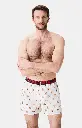 Caleçon américain homme avec maintien 100% coton bio ARTHUR "Le Club" CSP - Ivoire Old Teddy 1182H25