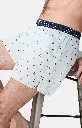Caleçon américain homme avec maintien 100% coton bio ARTHUR "Le Club" CSP - Bleu Lagon 1174H25