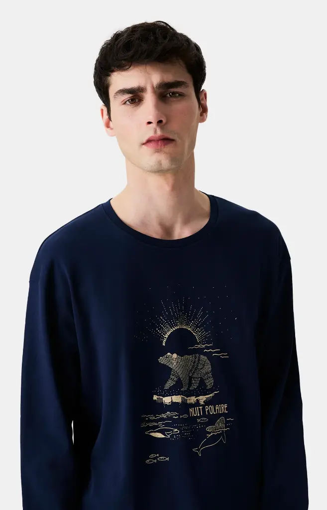 Pyjama long homme ARTHUR "Nuit Polaire" ZAC - Marine POLAH25