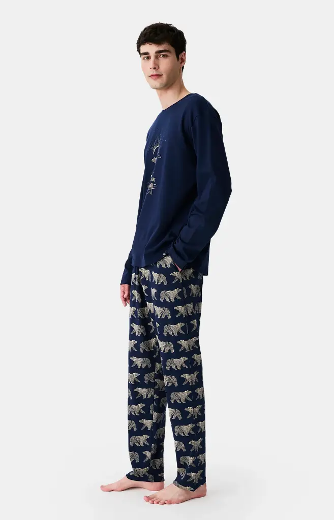 Pyjama long homme ARTHUR "Nuit Polaire" ZAC - Marine POLAH25