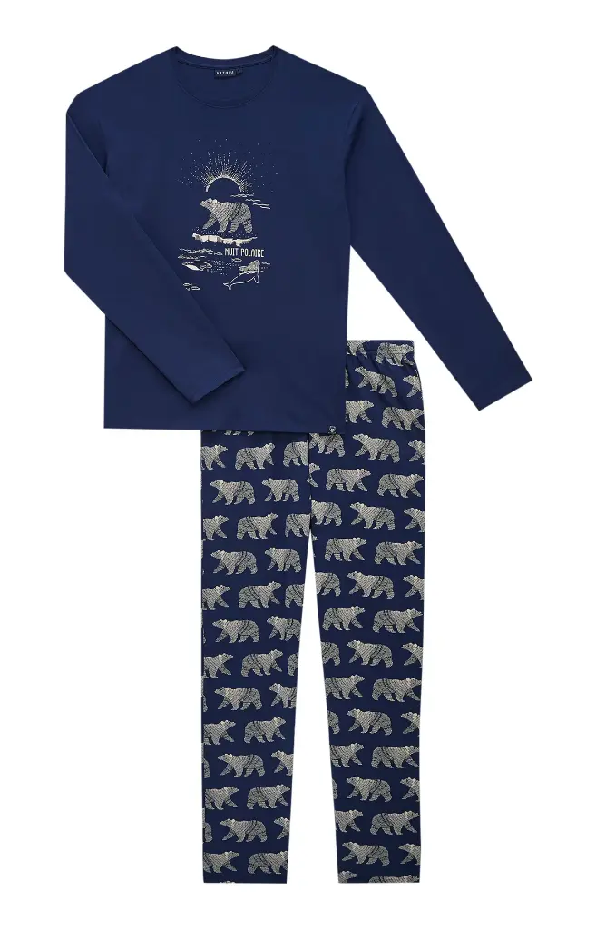 Pyjama long homme ARTHUR "Nuit Polaire" ZAC - Marine POLAH25