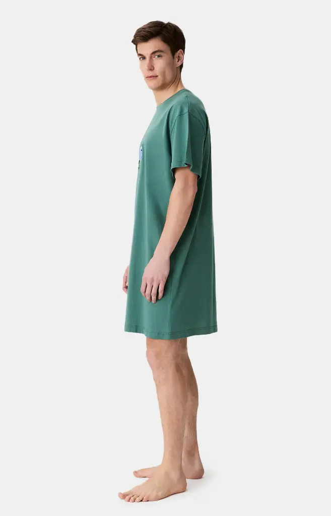 Chemise de nuit homme TU maxi T-shirt ARTHUR "Ski You Later" MTU - Vert 2CVCH25