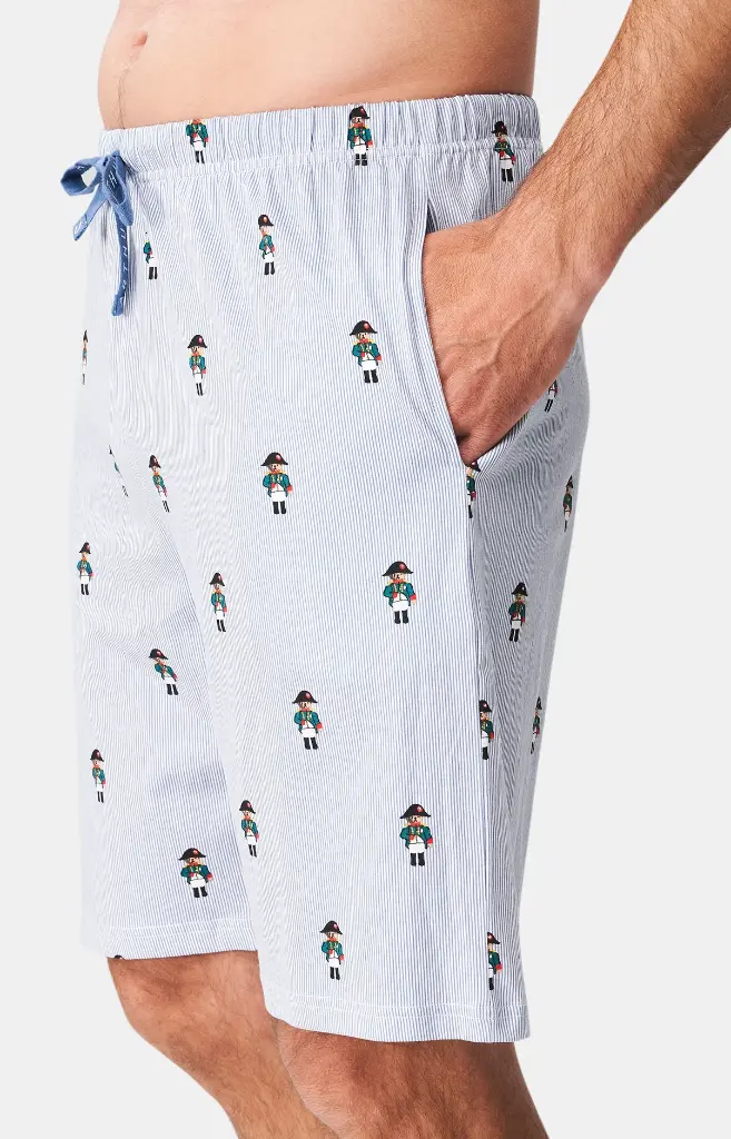Pyjama short homme 100% coton bio ARTHUR "Napoléours" PAU - Bleu NAPOPMT