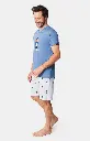 Pyjama short homme 100% coton bio ARTHUR "Napoléours" PAU - Bleu NAPOPMT