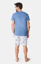 Pyjama short homme 100% coton bio ARTHUR "Napoléours" PAU - Bleu NAPOPMT