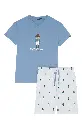 Pyjama short homme 100% coton bio ARTHUR "Napoléours" PAU - Bleu NAPOPMT
