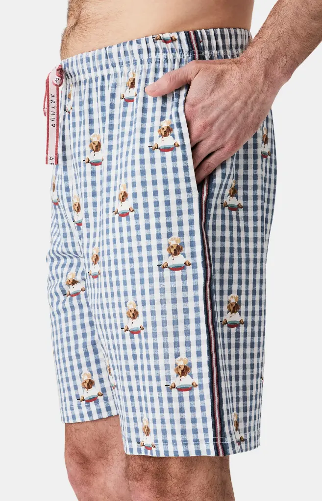 Pyjama short homme 100% coton bio ARTHUR "A poêle" PAU - Gris CHEFH25