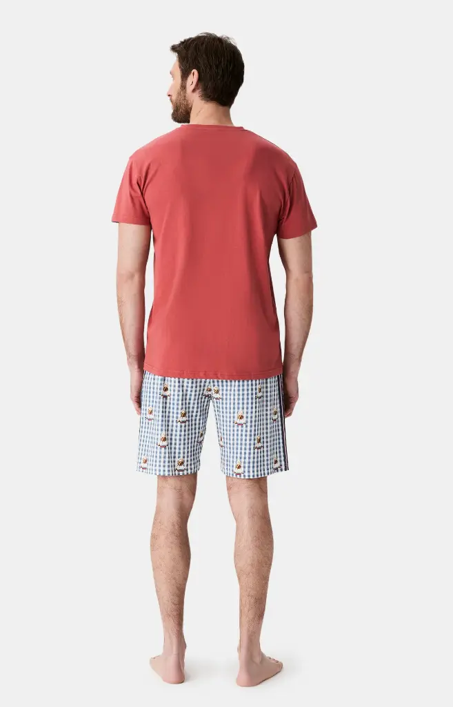 Pyjama short homme 100% coton bio ARTHUR "A poêle" PAU - Gris CHEFH25