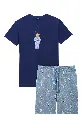 Pyjama short homme 100% coton bio ARTHUR "Esprit Livre" PAU - Gris BOOKH25