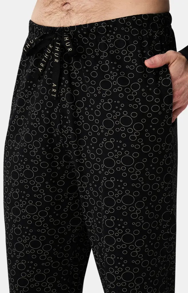 Pyjama long homme ARTHUR "Noctambulles" ZAC - Noir CHAMH25