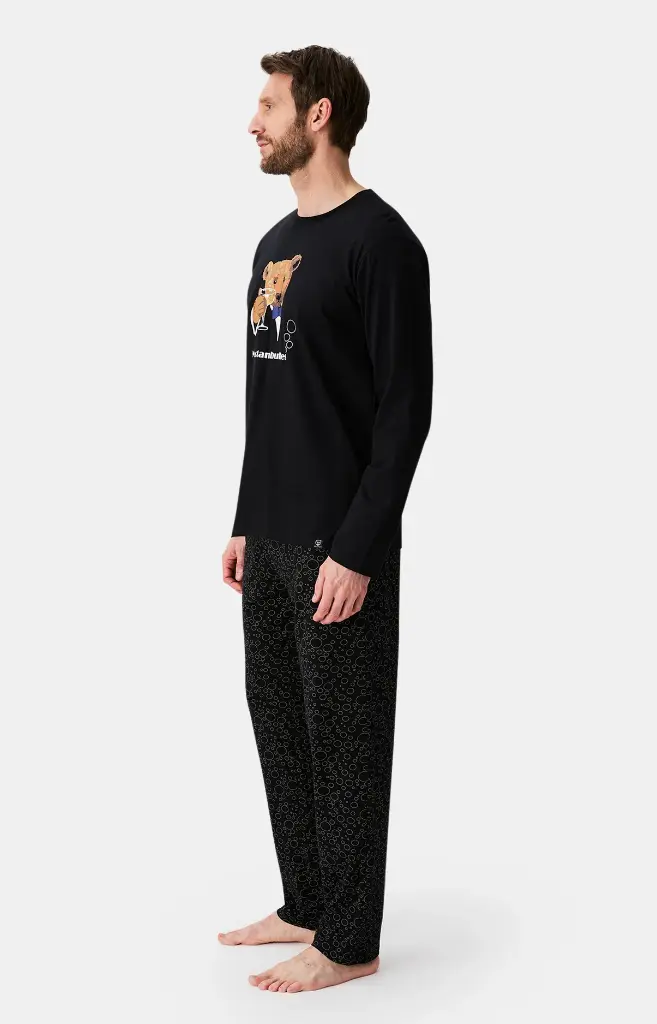 Pyjama long homme ARTHUR "Noctambulles" ZAC - Noir CHAMH25