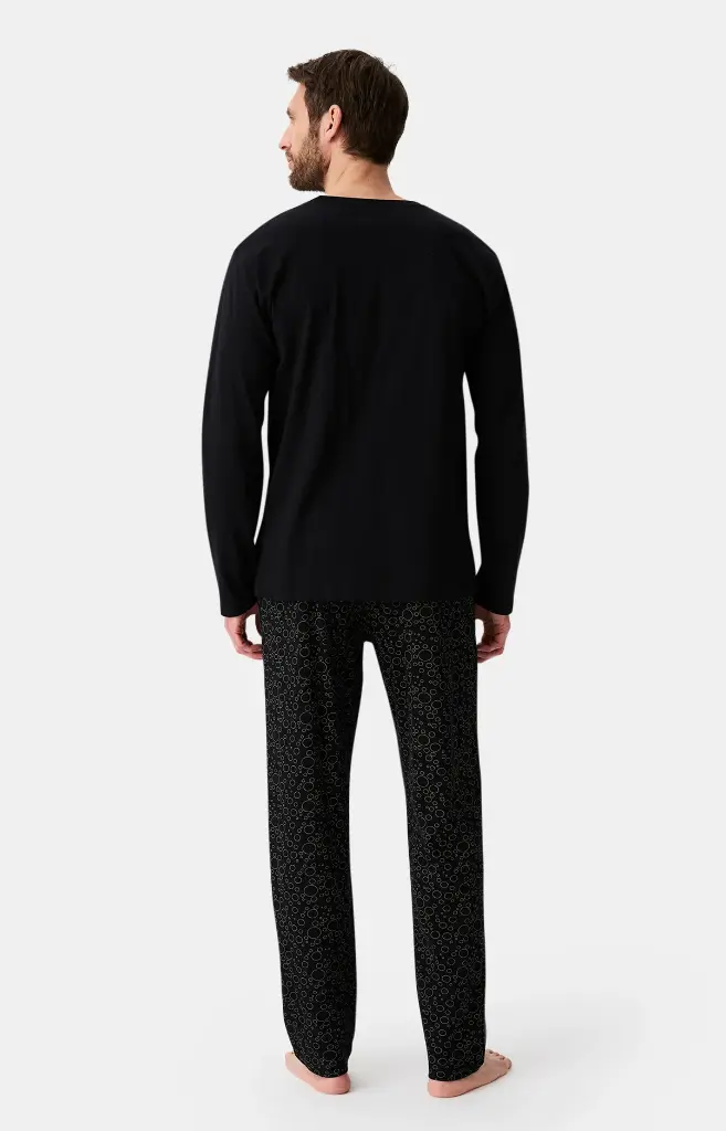 Pyjama long homme ARTHUR "Noctambulles" ZAC - Noir CHAMH25