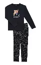 Pyjama long homme ARTHUR "Noctambulles" ZAC - Noir CHAMH25