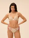 Soutien-gorge armature foulard plongeant SIMONE PERELE "Délice" 12X319 - Beige Topaze 054
