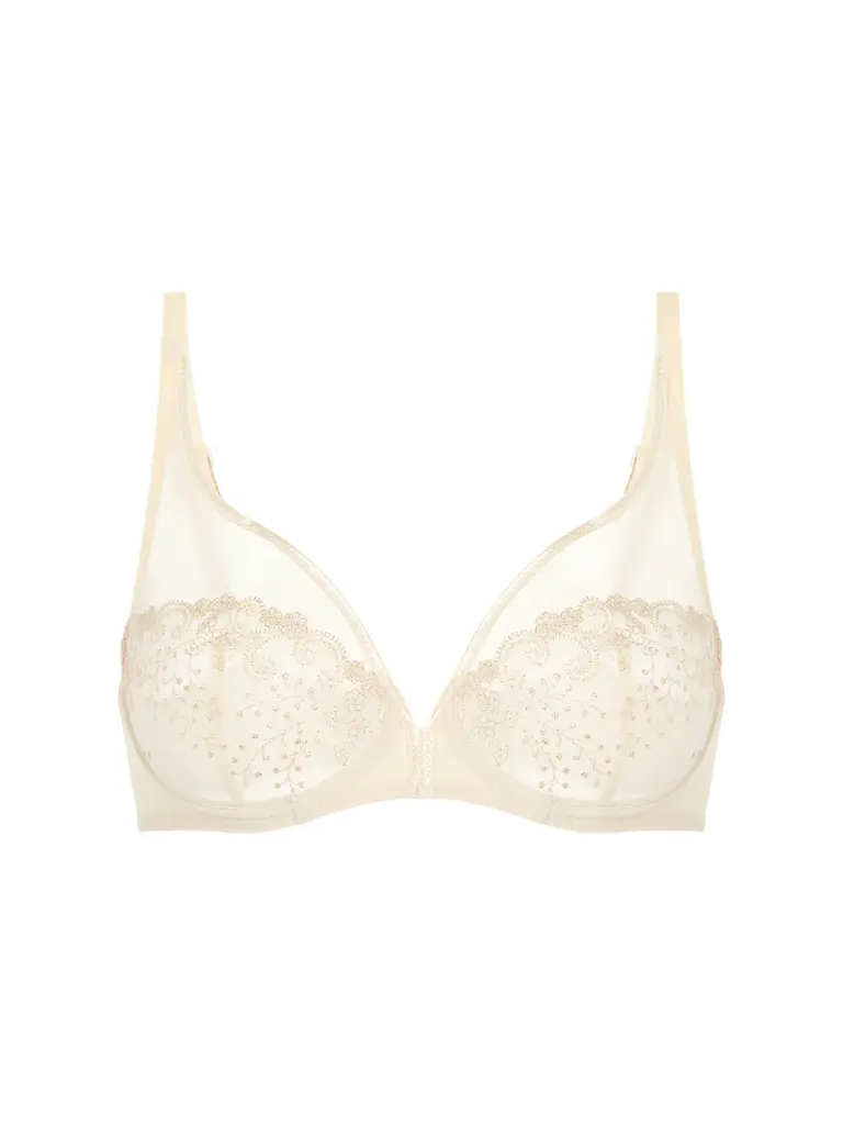 Soutien-gorge armature foulard plongeant SIMONE PERELE "Délice" 12X319 - Beige Topaze 054