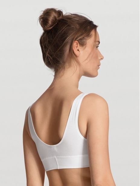 Brassière en coton CALIDA "Elastic" 02138 - Blanc 001 (De dos)