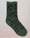 Chaussettes dame bords roulés BLEU FORET "Laine Fine Peau de Bête" FBU6562 - Sauge BT6