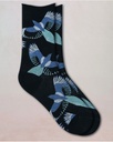 Chaussettes dame BLEU FORET "Veloutées Oiseaux" FBU6576 - Noir AR5