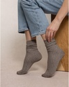 Chaussettes dame BLEU FORET "Lurex à Côtes" FBU6552 - Taupe Arget PW7