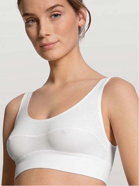 Brassière en coton CALIDA "Elastic" 02138 - Blanc 001 (Gros plan)