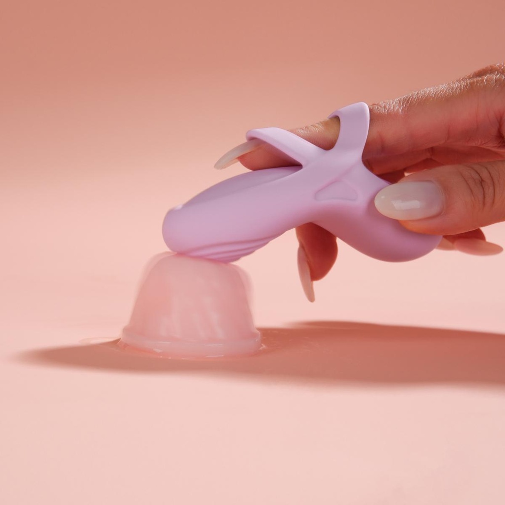 Stimulateur clitoridien anec manchon de doigt amovible SVAKOM "Acho 2" - Pink Lilac 