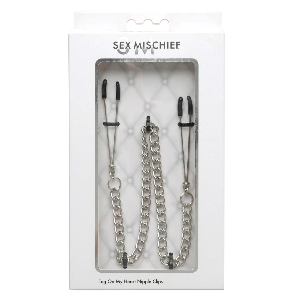 Pinces pour seins SPORTSHEETS - SEX & MISCHIEF "Tug on my Heart Nipple Clips" E32991