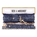 Collier & laisse pour jeux bondage SPORTSHEETS "Cougar Fur Collar & Leash" 116844 - Blue
