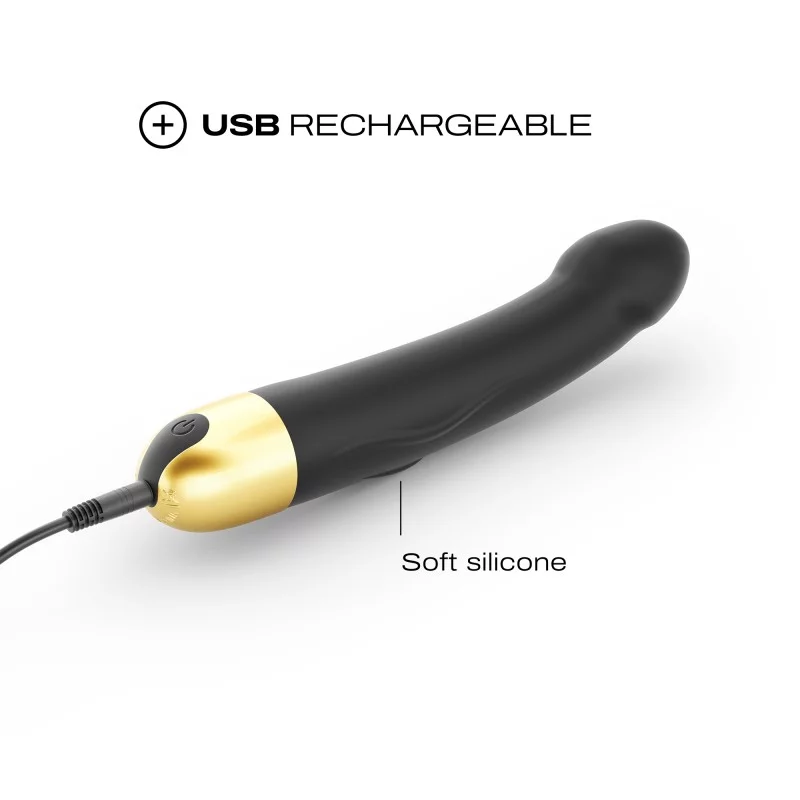 Moyen vibromasseur réaliste point G DORCEL "Real vibration M 2.0" - Noir & Or