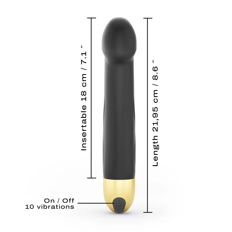 Moyen vibromasseur réaliste point G DORCEL "Real vibration M 2.0" - Noir & Or