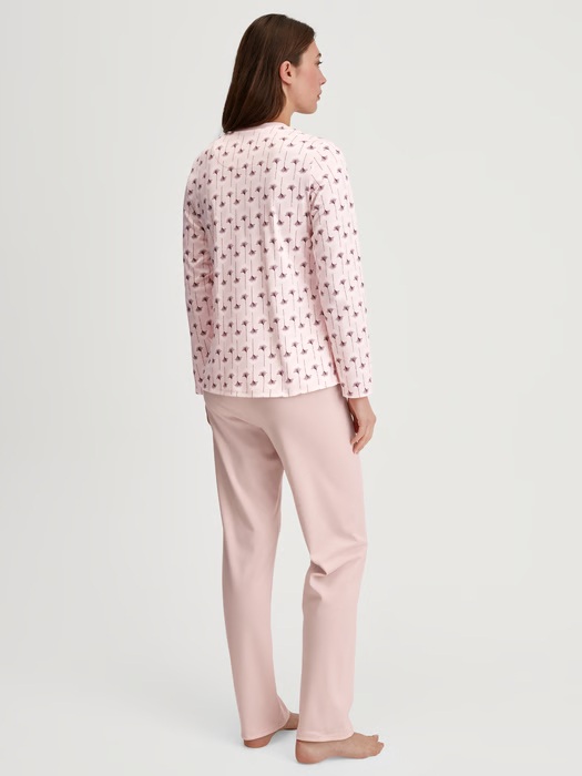 Pyjama dame longues manches CALIDA "Midnight Flowers" 43356 - Pearl Blush 072
