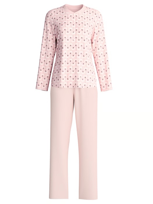 Pyjama dame longues manches CALIDA "Midnight Flowers" 43356 - Pearl Blush 072