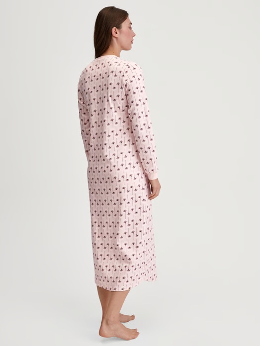 Chemise de nuit dame longues manches CALIDA "Midnight Flowers" 33256 - Pearl Blush 072