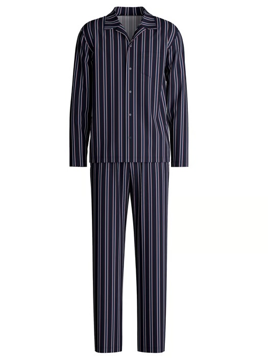 Pyjama long homme boutonné 100% coton CALIDA "Relax Streamline 2" 46782 - Dark Sapphire 479