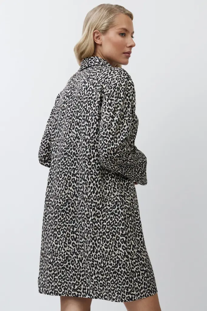 Chemise de nuit dame boutonné ARUELLE "Leona" AR-LEON-N - Imp. Léopard MULTI