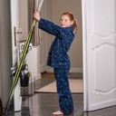 Pyjama enfant en flanelle JUSQU'AU LEVER DU JOUR "Skieurs" 25HPSK - Bleu Nuit 