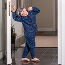 Pyjama enfant en flanelle JUSQU'AU LEVER DU JOUR "Skieurs" 25HPSK - Bleu Nuit 