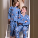 Pyjama enfant en flanelle JUSQU'AU LEVER DU JOUR "Chamallow" 25HPCL - Bleu 