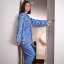 Pyjama adulte en flanelle JUSQU'AU LEVER DU JOUR "Chamallow" 25HPCL - Bleu