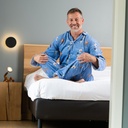 Pyjama adulte en flanelle JUSQU'AU LEVER DU JOUR "Chamallow" 25HPCL - Bleu