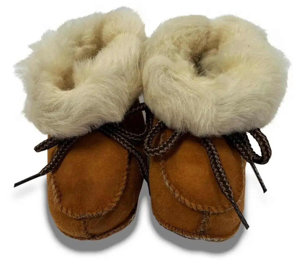 Pantoufles Bébé peau d'agneau BERNARDINO "Lammy" - Bruin