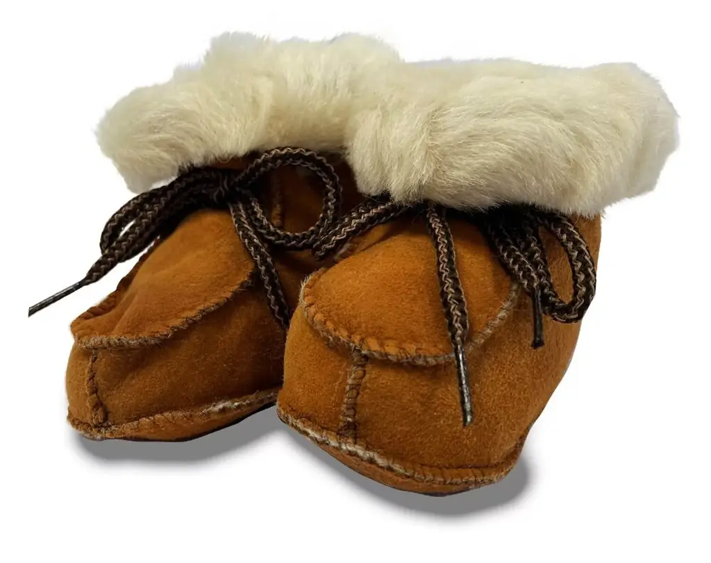 Pantoufles Bébé peau d'agneau BERNARDINO "Lammy" - Bruin