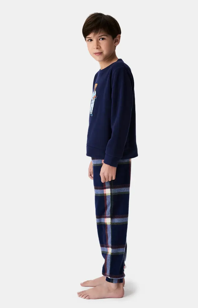 Pyjama long enfant polaire ARTHUR "Esprit Livre" LUL - Marine LUKAH25