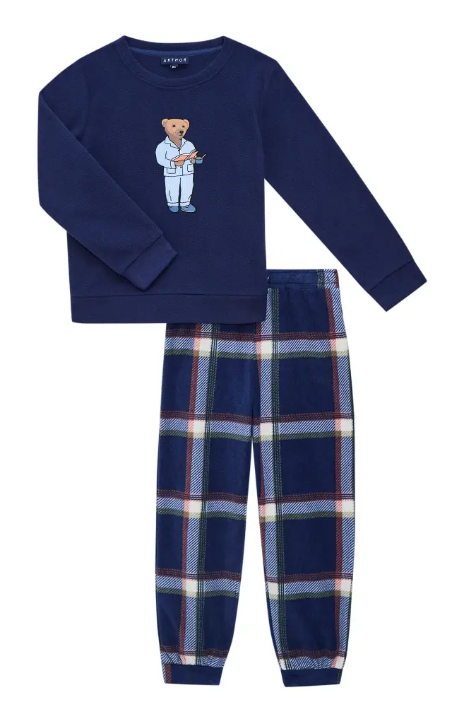 Pyjama long enfant polaire ARTHUR "Esprit Livre" LUL - Marine LUKAH25