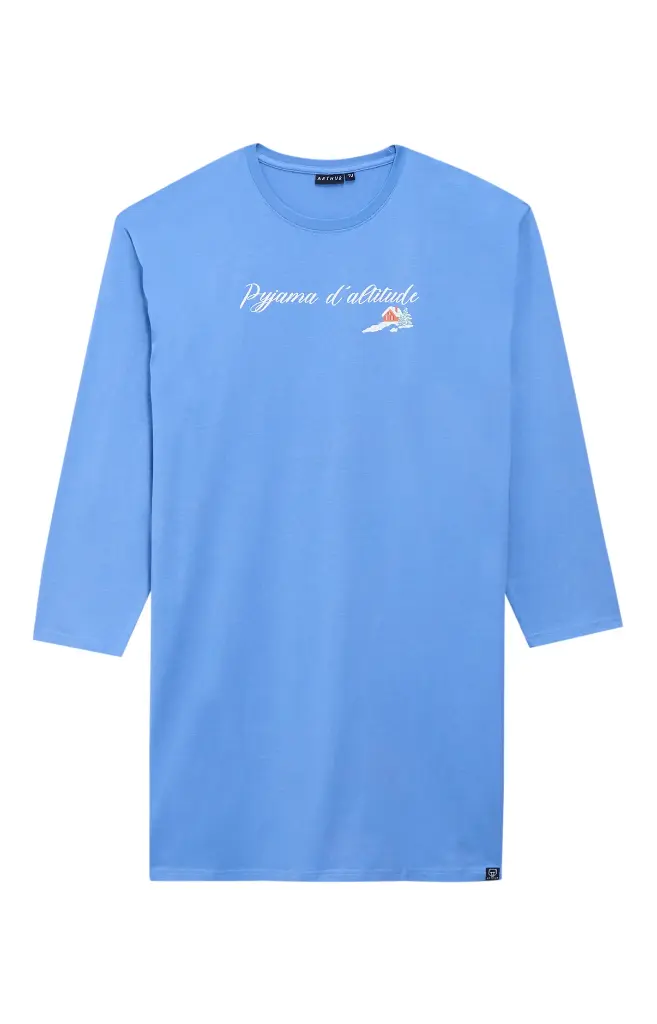 Chemise de nuit homme TU maxi T-shirt ARTHUR "Pyjama d'Altitude" MSW - Bleu NOELH25