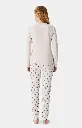 Pyjama long femme coton bio ARTHUR "Old Teddy" BAH - Ivoire OLDTH25