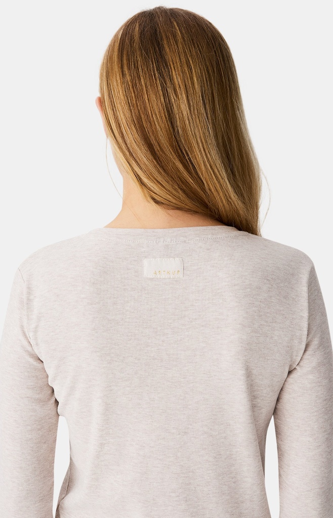 Pyjama long femme coton bio ARTHUR "Old Teddy" BAH - Ivoire OLDTH25