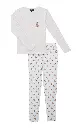 Pyjama long femme coton bio ARTHUR "Old Teddy" BAH - Ivoire OLDTH25