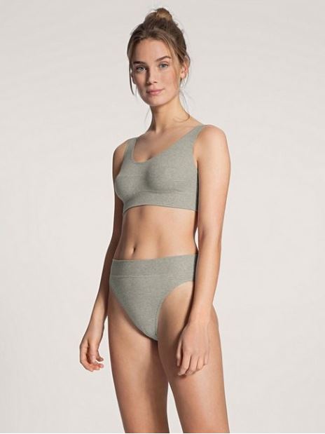 Brassière en coton CALIDA "Elastic" 02138 - Gris 096 (Entier)