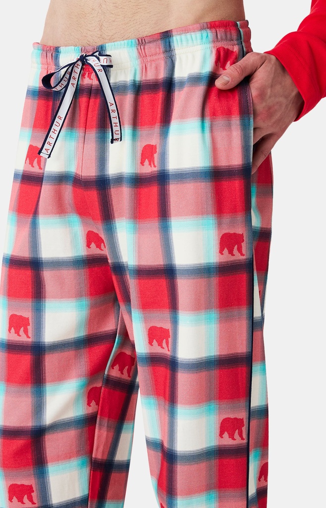Pyjama long homme ARTHUR "Bear Noël" ZAC - Rouge OURSH25