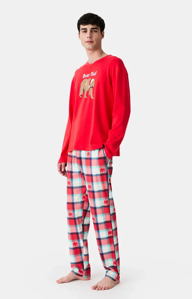 Pyjama long homme ARTHUR "Bear Noël" ZAC - Rouge OURSH25